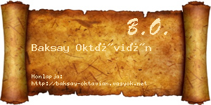 Baksay Oktávián névjegykártya